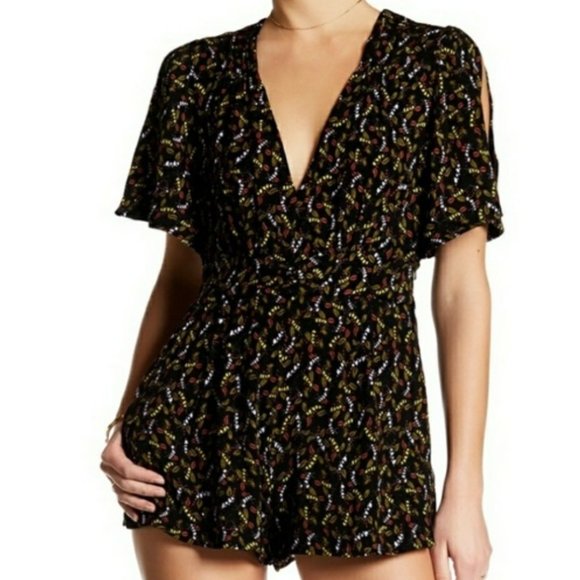 Free People Pants - free people boho romper, flutter sleeves w/slits 8